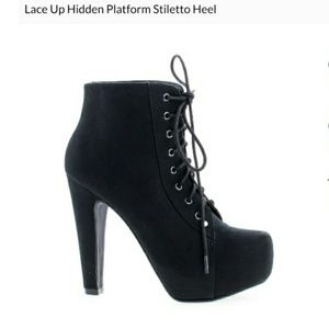 Lace up hidden platform stiletto heel